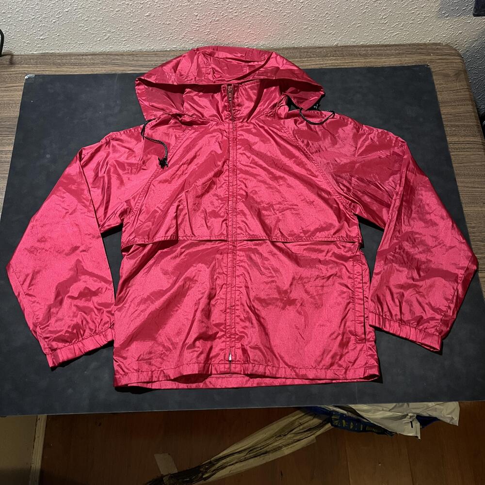 Eddie Bauer Jacket Mens Large 80s Hooded Anorak Windbreaker Packable Lightweight